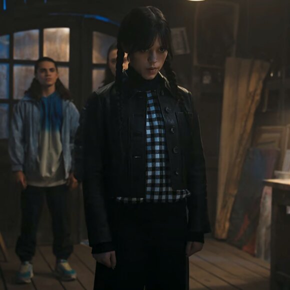 J. Crew Navy Cashmere Gingham Sweater ASO Wednesday Addams - Picture 12 of 13